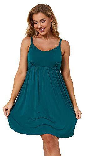 Sosolism Robe de Nuit d'allaitement pour Femmes avec Garniture en Dentelle rembourrée Robe d'allaitement avec Bretelles réglables Robe de maternité