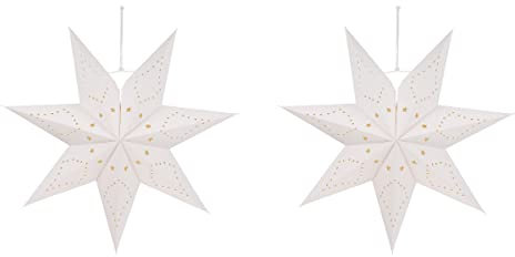 BESPORTBLE Hängender Stern Lampenschirm Aushöhlen Sternlaterne Papierlaterne Stern Lampenschirm Weißes Papier Sterndeko für Zuhause Hochzeit Geburtstag Festival Party 2 Stück