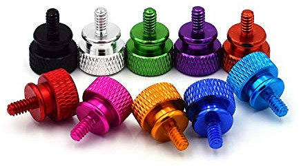 10PCS M3 Aluminum Alloy Computer Case Thumbscrews Side Panel Hard Disk Hand Screw Knurling Thumb Screws Nails (Farbe : Royal Blue)