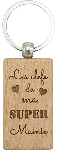 Ernestine - Porte-clés super mamie - cadeau fête des grands-mères et fête des mamies - annonce grossesse et naissance - porte clefs personnalisé - cadeau mamie anniversaire Noël naissance mamy clef