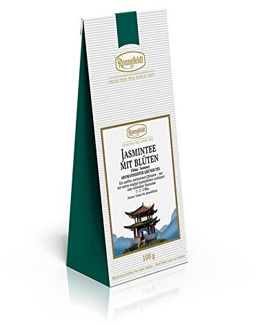 Ronnefeldt - Jasmintee mit Blüten - Grüner Tee mit Jasmingeschmack - 100g, Menge:6 Stück