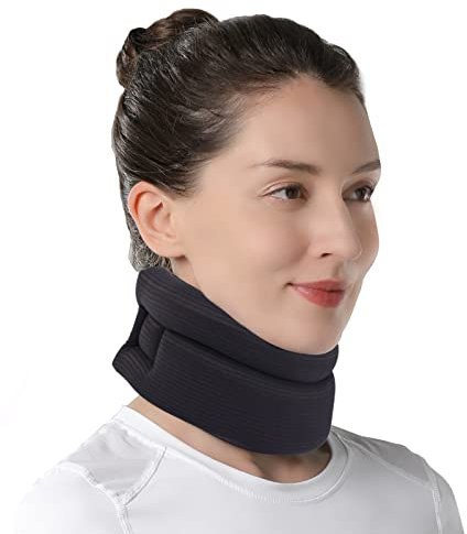 Willcom Nackenstütze für Nackenschmerzen Unterstützung, Weich Halskrause für Schlafen, Wirbel Ausrichten und Stabilisieren, Entlastet Druck in der Wirbelsäule (Schwarz, Large, 35-42CM)