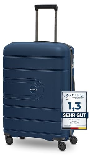 REDOLZ Hartschalen Check-in Koffer | Mittelgroßer M Trolley 45 x 26 x 67 cm aus hochwertigem, leichtem Polypropylen | 4-Rollen & TSA (Essentials 11)