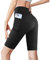 GOVIA Kurze Leggings Damen Sporthose mit Handytaschen Workout Yoga Sommer Hose Laufhose High Waist 4176 Schwarz L-XL