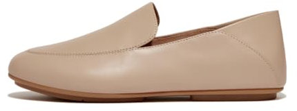 Fitflop Women's Allegro Crush-Back Leather Loafers Flat, Latte Beige, 9 UK