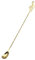 sourcing map Bar Spoon Cocktail Mixing Spoon, 1Pcs 305mm/12.01 Stainless Steel Long Handle Spoon Stirrer with Note Spiral Pattern for Coffee Beverage Cocktail Drink, Gold