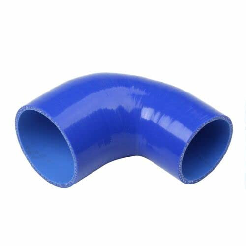 90 gradi ID80-90mm gomito gomito riduttore in silicone accoppiatore tubo flessibile rinforzato a 3 strati turbo/intercooler/tubo di aspirazione tubi idraulici industriali (80-90mm, blu)