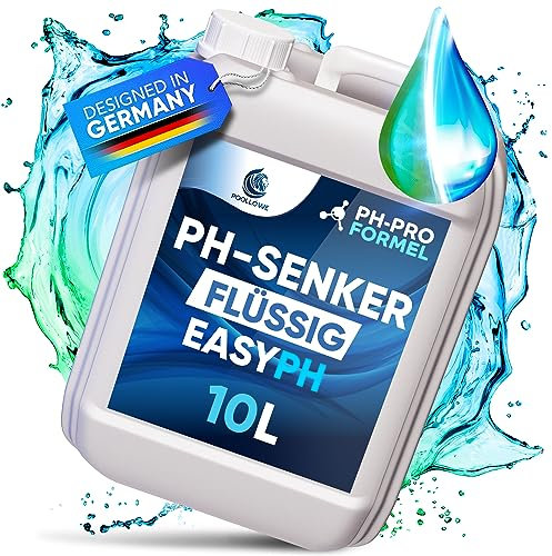 PoolLöwe® pH Minus flüssig 10L mit [ph-Pro Formel] | pH Senker Pool flüssig extra Sicher & Effizient durch pH-Wert Stabilisator I pH Wert Senker für Pool & Whirlpool | Pool pH Minus pH- Regulierung