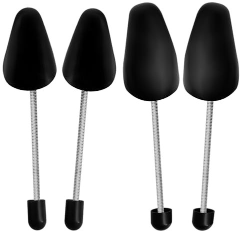 KVBUCC 2 Pairs of Shoe Trees, Practical Adjustable Shoe Trees, Men's and Women's Shoe Trees, Spring Shoe Trees, Shoe Expanders, Shoe Stretchers, Multiple Sizes, Black