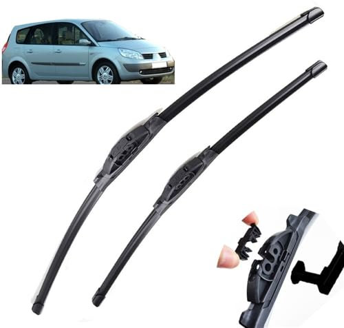 Limpiaparabrisas Delantero Compatible con Renault Scenic II Grand Scenic II 2 2003 2004 Escobillas para Ventana De Parabrisas 26+21