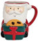 Divas World Christmas Theme Coffee Mug with Biscuit Cookie Holder: Santa,Reindeer Sculpted Tea Cups with Pocket- Novelty Drinkware for The Holidays (Santa Mug)