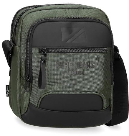 Pepe Jeans Bromley Umhängetasche groß, Grün, 22 x 27 x 8 cm, Polyester, grün, Talla única, Große Umhängetasche