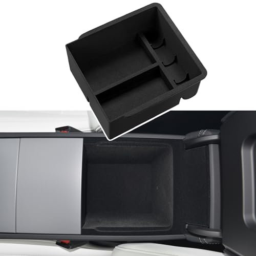 MIEBA Accessories for 2024 Tesla Model 3 Highland 2025 Model Y Juniper Center Console Organizer Tray, for Tesla Model 3 Highland 2024 2025 Model Y Juniper Storage Box, Inner Flocked, Under Armrest