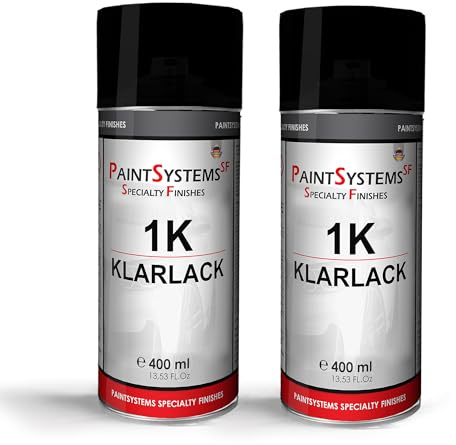 PaintSystems (2 Dosen) 1K Klarlack Spray - Hochglanz, UV-beständig, Acrylharz, Ideal für Auto & DIY