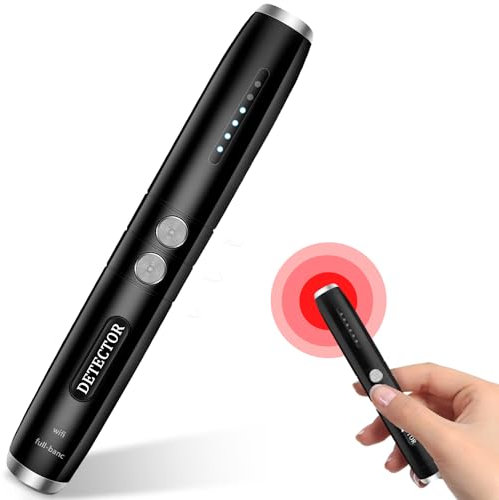 TANGMI Detecteur Camera, Détecter les Dispositifs Cachés Detecteur Micro Espion, 5 Niveaux de Sensibilité Detecteur de Micro, Détection de Dispositifs D'écoute pour le Bureau, Hôtels, la Salle de Bain