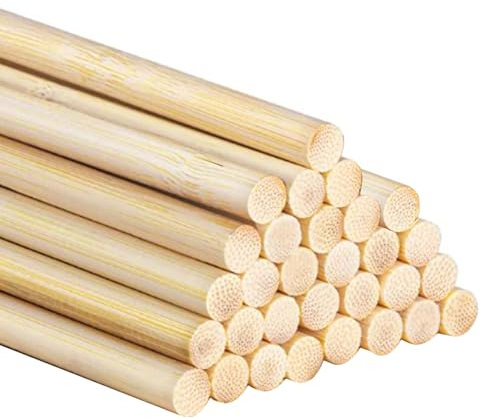 SPEACOUR 30 PCS Wooden Dowel Rods 10mm Diameter Natural Long Round Craft Sticks for Woodcraft, Art Projects, Decorations & DIY Crafts (10MM*30CM)