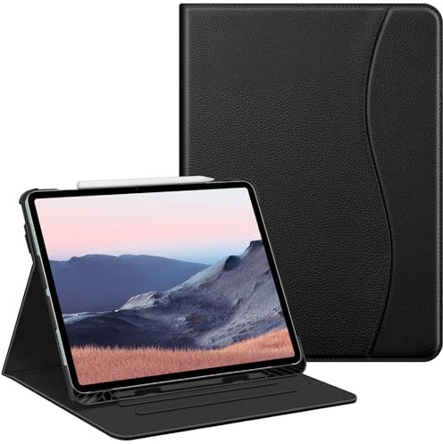 FINTIE Custodia per iPad Air 13 Pollici (M3) 2025 / (M2) 2024 con Portapenne, Multi-angli Slim Fit Folio Cover Case con Pocket e Auto Sveglia/Sonno, Nero