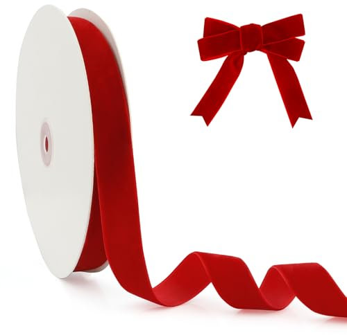 Red Band,Geschenkband Rot,25 Yards 20mm Geschenkbänder,Rotes Geschenkband,Samt Dirndl,Schleifenband Rot,Samtband,Geschenk Band,Kräuselband Geschenkband,Red Velvet,Geschenkband Weihnachten,Samtband Rot