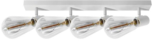 Miratic Spots Deckenleuchte Deckenlampe Weiß E27 IP20 Stilvolle Deckenspots für Innenbeleuchtung in Wohnzimmer Küche und Schlafzimmer (Glühbirne fehlt) (4x60W)