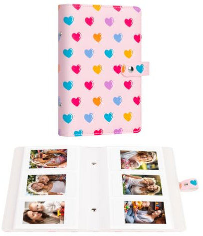 156 Fotoalbum für Instax Mini Film (54 x 86 mm), 2x3 Zoll Bilderbuch Passend für Polaroid Zink und HP Sprocket Instant Photo Papier,K-pop Fotokarten (Rosa)
