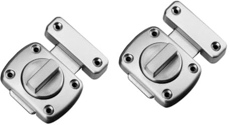 Gadpiparty 2 Pièces verrou serrure d'armoire loquet de porte moustiquaire boulon noir serrure porte serrure porte wc loquets de porte serrure de porte d'écran Alliage de zinc Silver