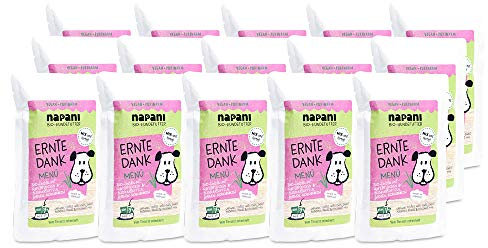 Veganes Bio Hundefutter Ernte Dank mit Linsen & Haferflocken - Hunde Nassfutter im Menü 14 x 150g Probierpaket - Premium Hundefutter aus Bayern