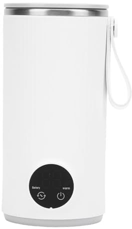 Bouilloire électrique de voyage sans fil, Chaudière à eau chaude de voyage en acier inoxydable 400ml, Bouilloire électrique portable USB avec 4 réglages de température