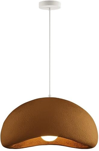 Lampe à Suspension Luminaire Moderne Lustre Industriel en Faux Dôme de Style Ferme Grand Lustre Moderne en Résine Marron Éclairage Suspendu Vintage pour Salle à Manger Cuisine Îlot de Salon