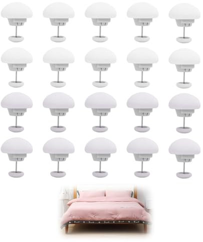 20PCS Attaches de Couette Clip, Antidérapants Enfile Couette, Pince Couette pour Couettes, Draps et Rideaux (Gris et Blanc)