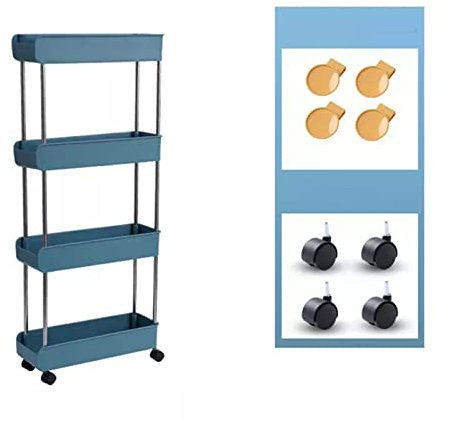 Klassischer Küchenrollwagen mit mehrschichtigen Ablagen für Zuhause und Büro, Nization Push-Pull-Trolley für enge Räume