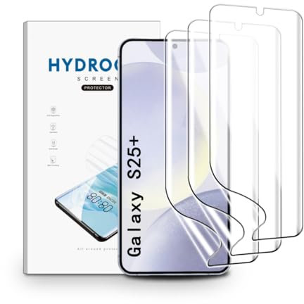 nvskvd Películas de Hidrogel para Samsung Galaxy S25+, 3 Piezas TPU Protectores de Pantalla Película Transparente Flexible Suave (NO vidrio templado)
