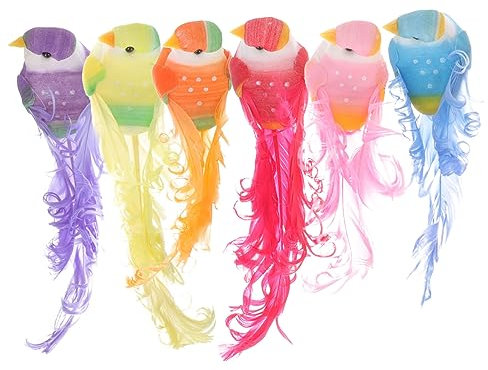 ABOOFAN 12St Simulationsvogeldekoration Papagei Sträucher gefälschte Vögel Grün Gras Kunstvogel Dekoration Vogelimitationen gefälschter Kleiner Vogel kleine Vögel Dekoration Schaumstoff