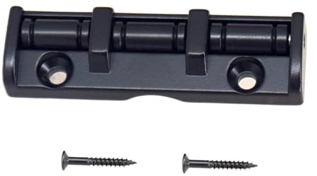 Guitar Roller Nut, 6 String 43mm 3 Saddles Brass Nut with Screws, Zinc Alloy Ball Nut Replacement Parts for Folk Acoustic Electric Guitar (Black)