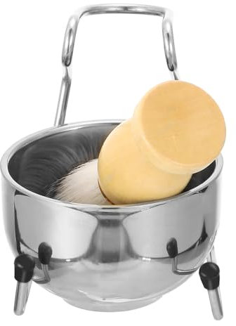 SAFIGLE Rasierschalenständer Aus Hochwertigem Material Bartbürstenset Für Männer Mit Holzgriff Bartreinigungsgerät Für Gesicht Aufbewahrungsständer Für Rasierpinsel Gesichtsreinigungsbürst