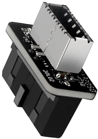 WENZIYAXU USB 3.0 19-Pin to Type-E Motherboard Header Adapter, Internal Connector for PC Mainboard, Black