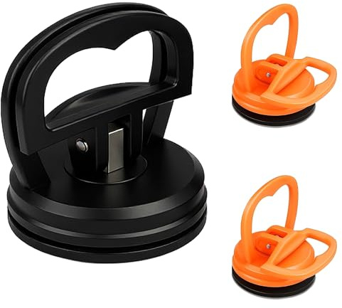 Paquete de 3 extractores de abolladuras de coche, con ventosa, kit de eliminación de abolladuras de coche, herramienta para eliminar abolladuras (largo x BK+2S x naranja)
