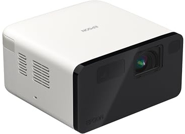 Epson EpiqVision Mini EF21 Portable Smart Laser Projector, Bright 1,000 Lumens, FHD 1080p HDR, 3-Chip 3LCD, Google TV, Netflix, Stereo Speakers, Backyard/Home Theater - Diamond White (Renewed)