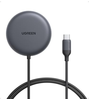 UGREEN Zapix Qi2 25W Caricatore Wireless iPhone MagSafe (Grigio) | Compatibile con iPhone 17 16 15 14 13 12 Air Plus Pro Max AirPods 4 3 Pro 3 2 1, Magnetico Ricarica Rapida con Cavo da 1,5 m