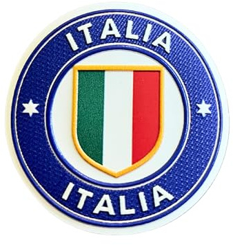 Toppa 3D UV Italia con Bandiera Italiana, Patch Termoadesiva con Scudo Tricolore, Applicazione a Caldo