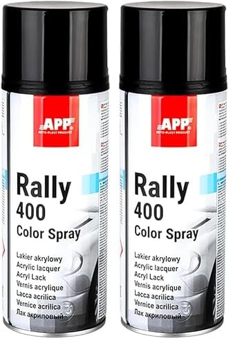 APP Rally 400 Color Spray - Bombe de peinture noir brillante | Peinture acrylique en spray | Bombe peinture noir brillant pour toutes les surfaces avec une haute couverture | 400 ml (Lot de 2)