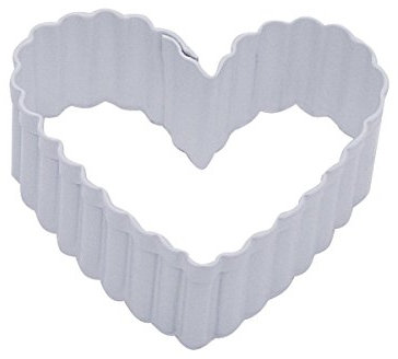 Anniversary House K1144/W Ausstechform für Plätzchen, Herzform, Polyresin, Weiß, beschichteter Stahl