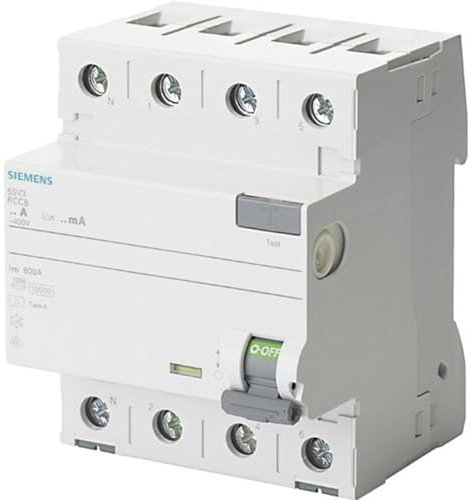 Siemens sentron – Interruttore differenziale 5SV 70 mm Classe – A 4 poli 63 A 30 mA
