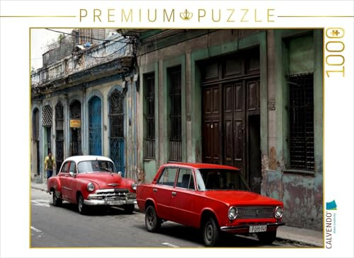 CALVENDO Puzzle Sowjetischer Lada in Alt-Havanna 1000 Teile Puzzle quer | Lege-Größe cm Foto-Puzzle für glückliche Stunden
