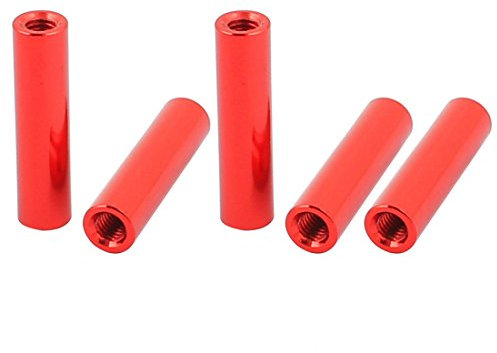 sourcing map 5Stk. M3 x 20mm Aluminiumsäulenlegierung Abstandshalter Bolzenbefestigung Rot