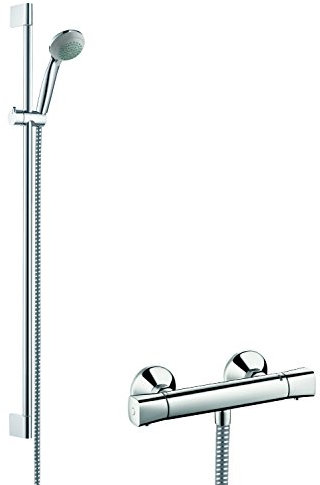 Hansgrohe Ensemble de Douche Crometta 85 Vario avec Mitigeur Thermostatique et Barre 90cm Chrome 27080000