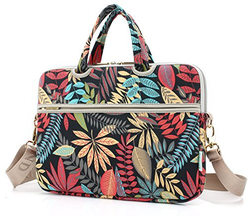KAYOND Forest series Black Patten water-resistant Laptop Shoulder Messenger Bag Case Sleeve for 15 Inch 15.6 Inch Laptop