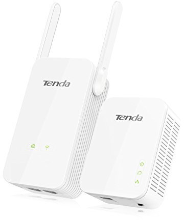 Tenda PH5 AV1000 Wi-Fi Powerline Adapter Kit with Gigabit Ports, Wi-Fi Powerline Booster, Broadband/WiFi Extender, Plug and Play, Up to 300m range, for HD/3D/4K Video Streaming and Gaming, UK Plug