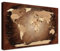 LANA KK Stilvolle Pinnwand Weltkarte - Antik - Deutsch in 150 x 100 cm, stabile Rückwand zum Pinnen inkl. Starterkit - Leinwand-Kunstdruck Wandbild Landkarte XXL