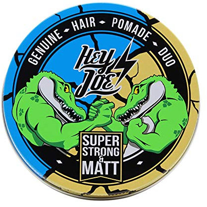 HEY JOE! Genuine Haar Pomade Herren Duo 100 ml | 2 in 1 Dose mit Haarpomade Männer [ Extra Starkem Halt + Mattem Finish ] - Professionelle Haarstyling Produkte