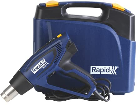RAPID R2200-E Hot Air Gun with Case, Quick Heating 2200W Heat Gun, Three Stage Temperature Regulation, Handle Protection (5001405)